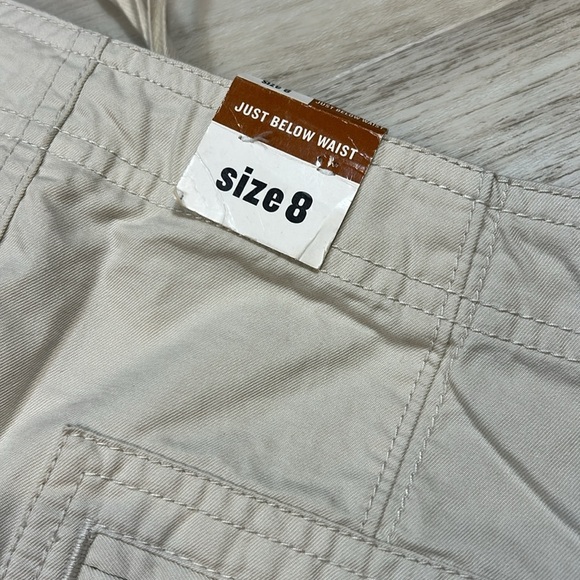 Y2K Creamy Khaki Low Rise Long Chino Maxi Skirt w/ Tie Front Waist / NWT / Sz 8 - Picture 6 of 8